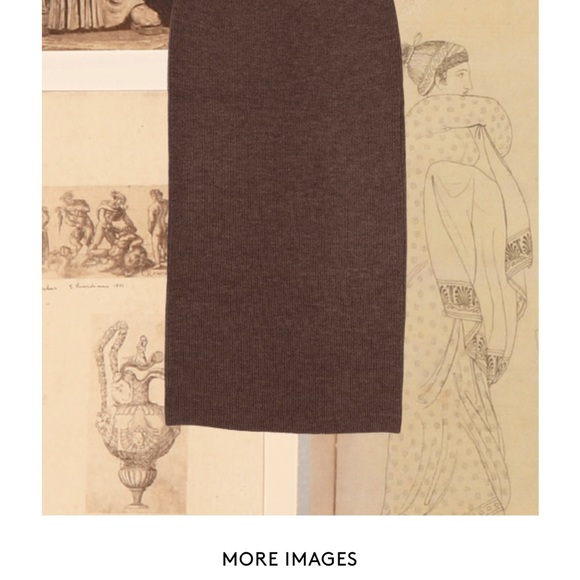 HESPERIOS ♥️ Archimedes Knit Alpaca/Silk Skirt with Pockets in Poppy Red - Picture 6 of 12